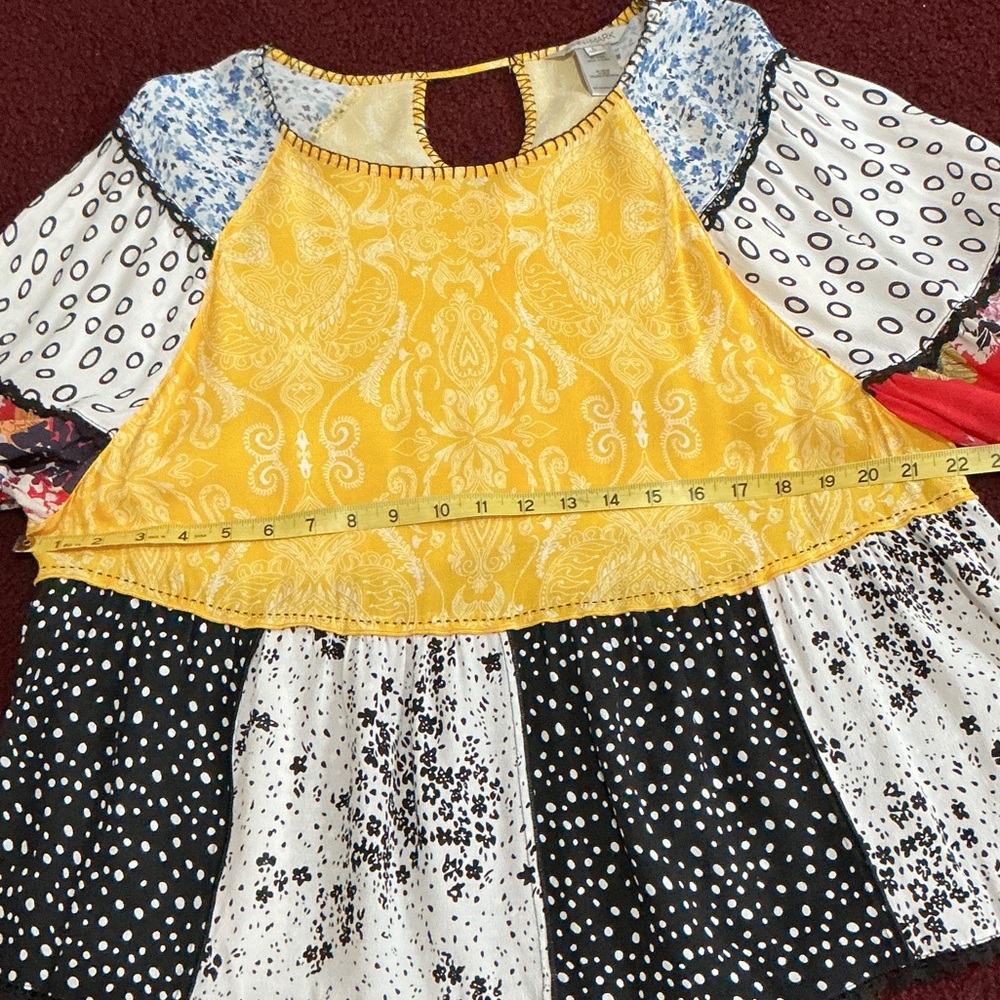 John Mark Multicolor Patchwork Blouse - image 4